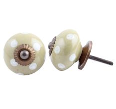 Spanish Olive Polka Dot Cabinet Knob